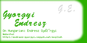 gyorgyi endresz business card